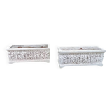 Pair of planters with character decor
