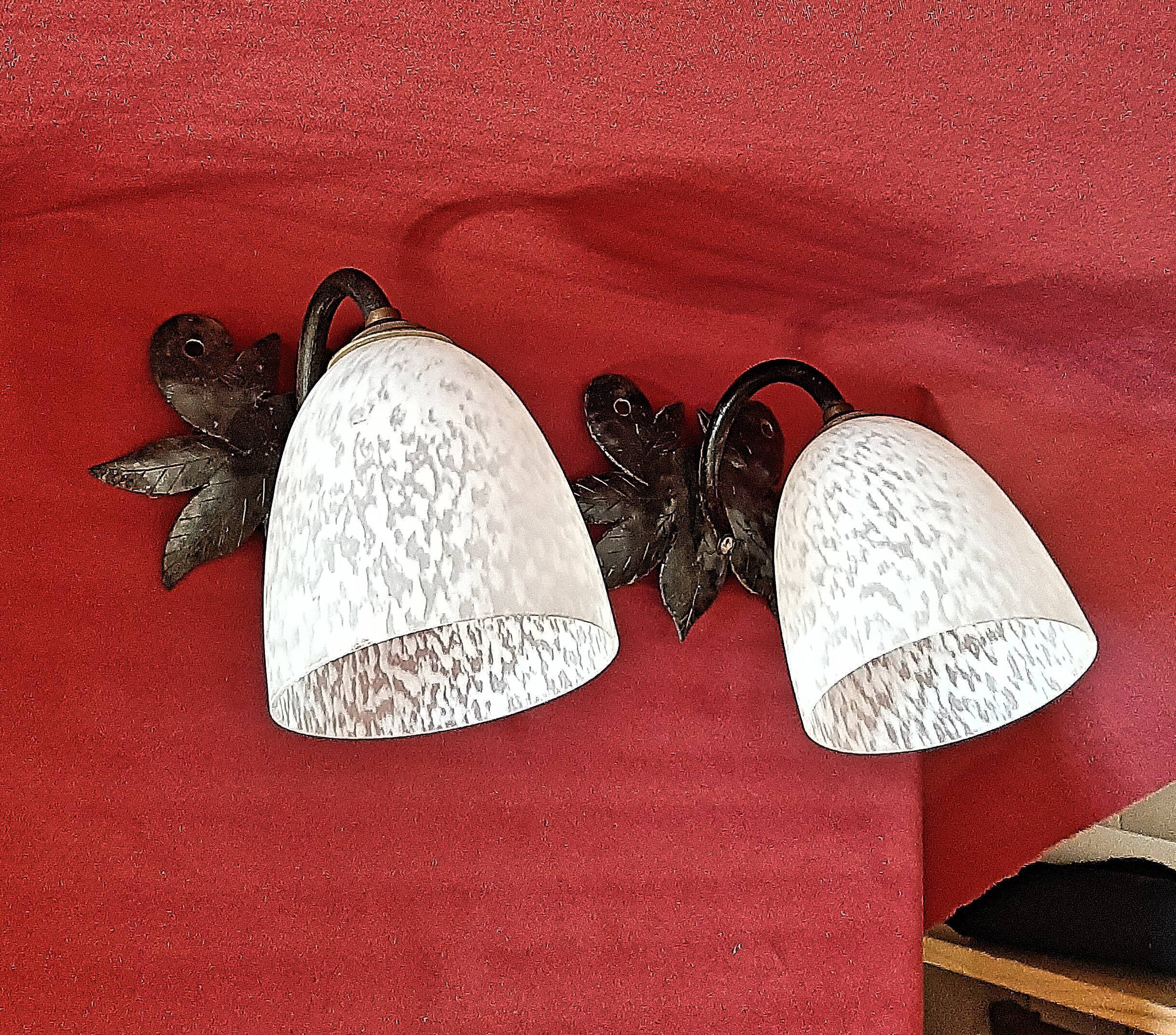 Pair of art nouveau wall lamps