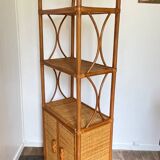 VINTAGE Bamboo Wicker Shelf