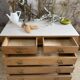 Commode bois brut et lin