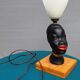 Ceramic lamp bust african woman vintage 1950