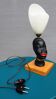 Ceramic lamp bust african woman vintage 1950