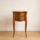 Louis XV style bedside table in marquetry wood and marble