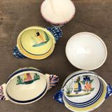 Set of 5 Breton cups Quimper