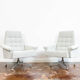 Pair of swivel armchairs 1970's Czechoslovakia