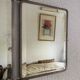 Mirror triptych barber imitation crocodile brown vintage 1930 - 27 x 66 cm