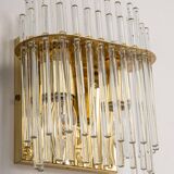 Pairs of wonderful wall lights with crystal rods, Italy, 1970s.