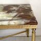 Vintage 1970s brass and marble coffee table