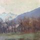 Painting "River of the Alps", Oil on panel, framed