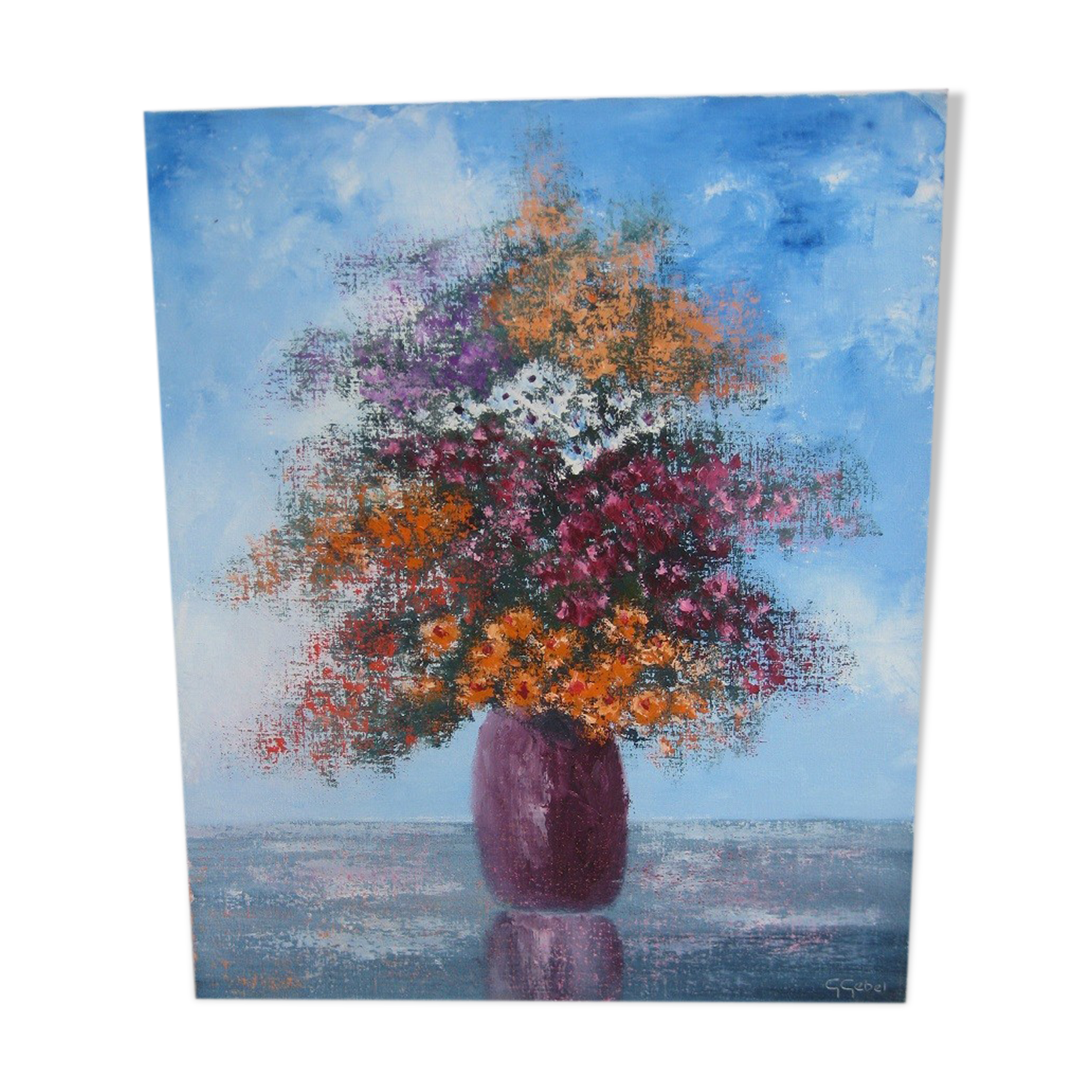 Multicolored bouquet, signed gebel