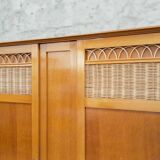 Wood & rattan cabinet
