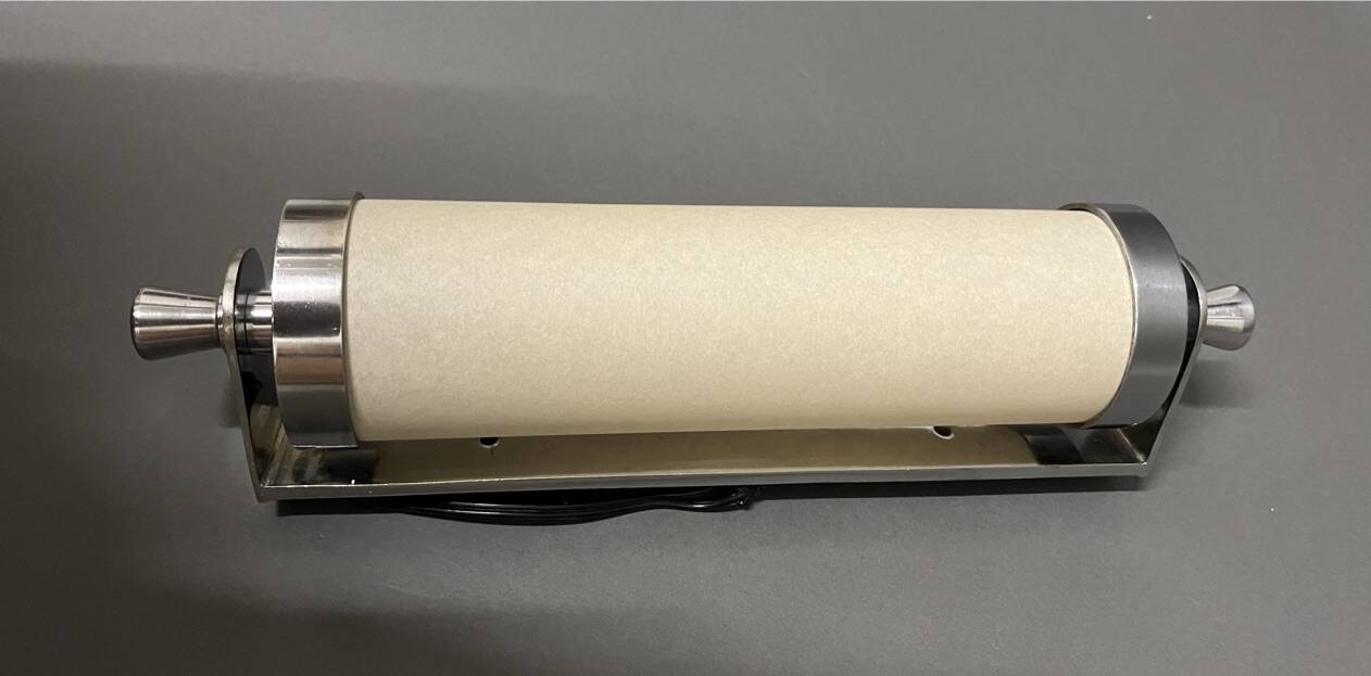 modernist nickel-plated metal wall light