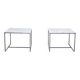 Pair of Carrara marble & chrome coffee or side tables, 1970s