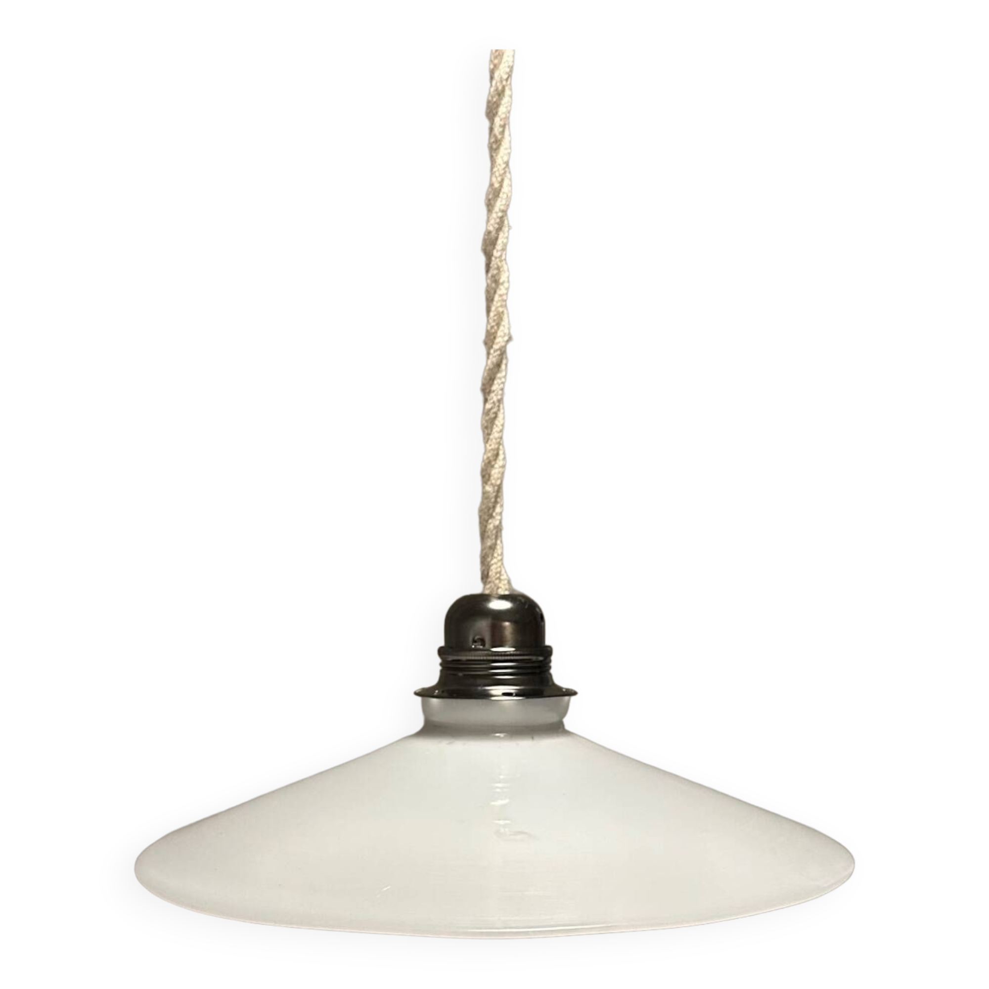 Smooth white opaline pendant light