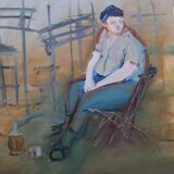 Tableau ancien - Huile sur Toile - Musiciens  d'Orchestre