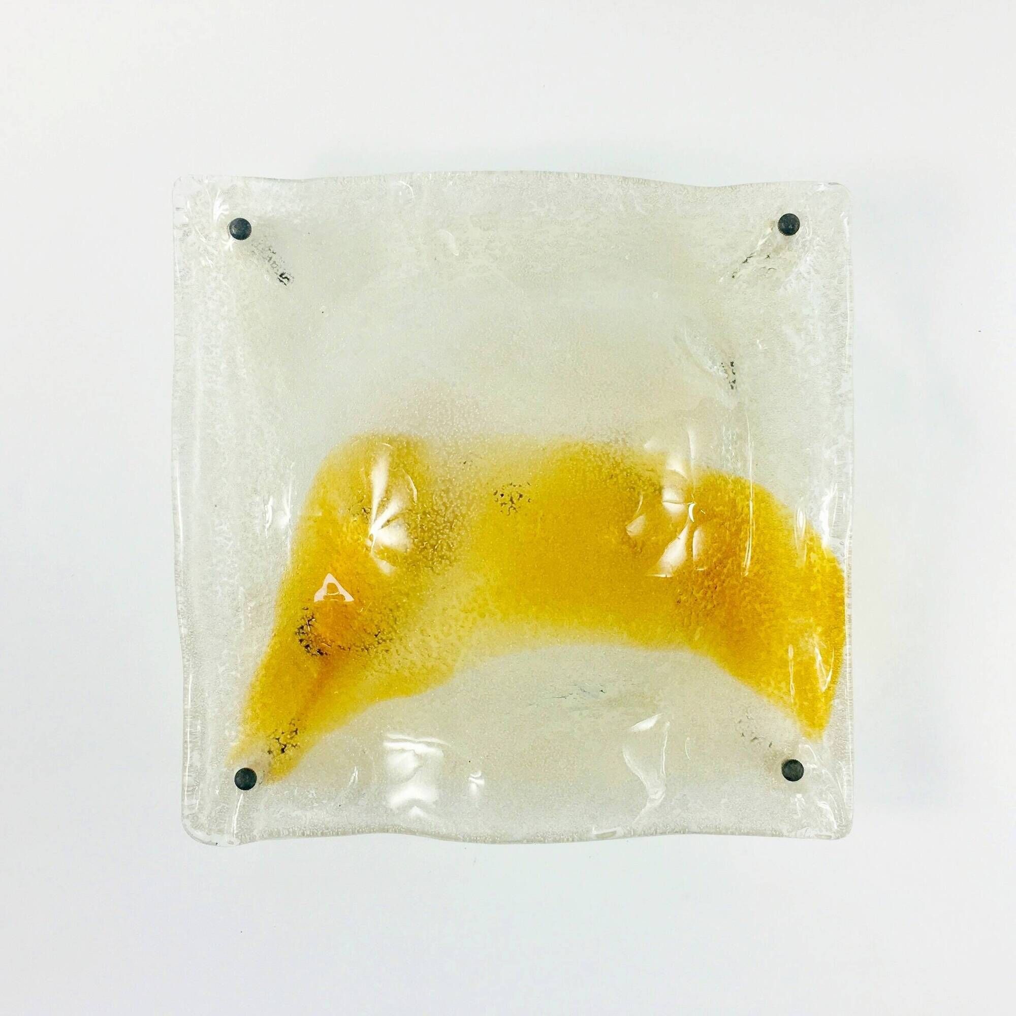 Murano Glass Flush Mount or Wall Light/Sconce by Toni Zuccheri for Mazzega, Italy, 1970s