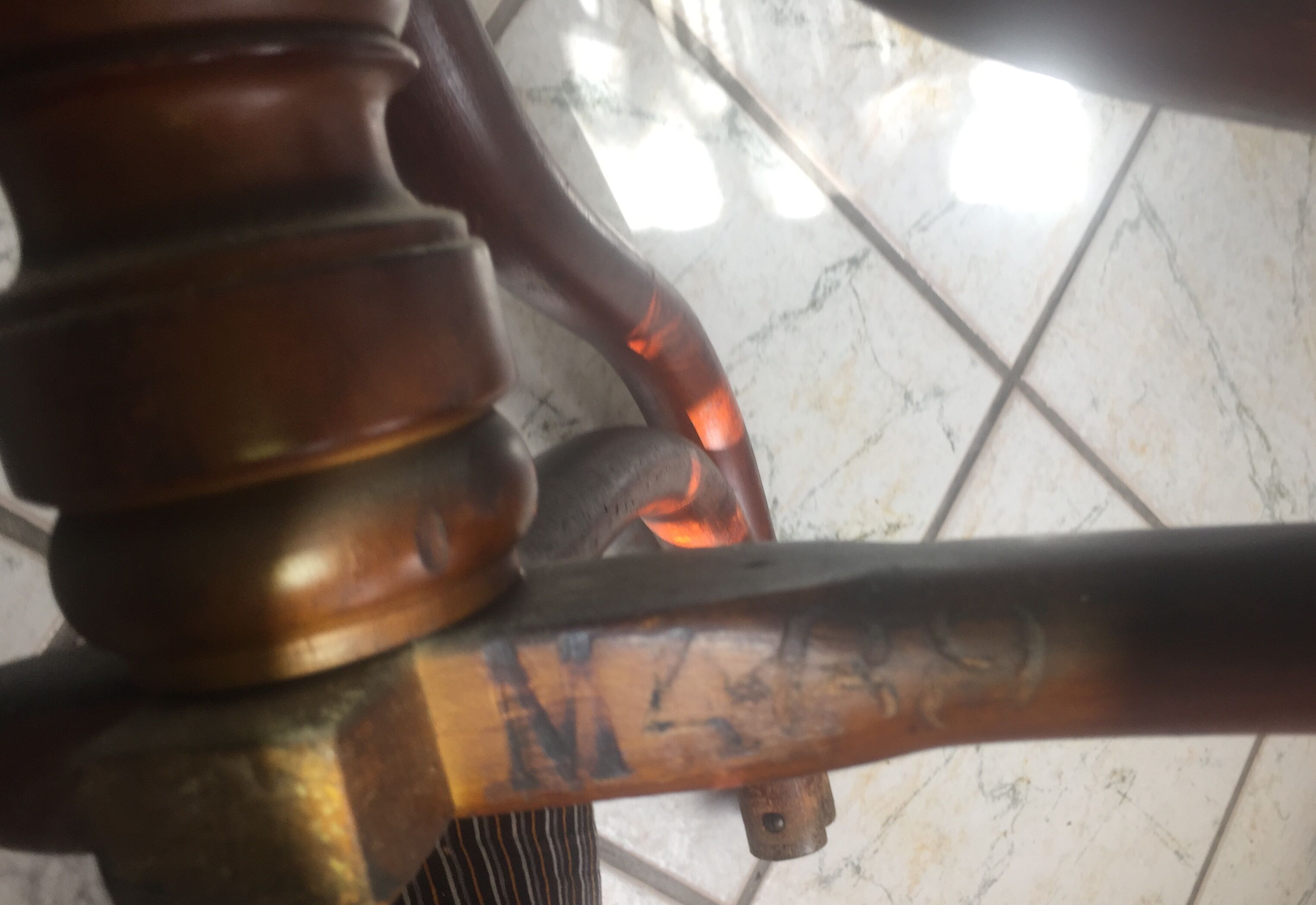 Door old wooden mantles in parrot style