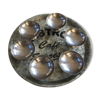 Série de 6 coupes à glace en inox de Guy Degrenne