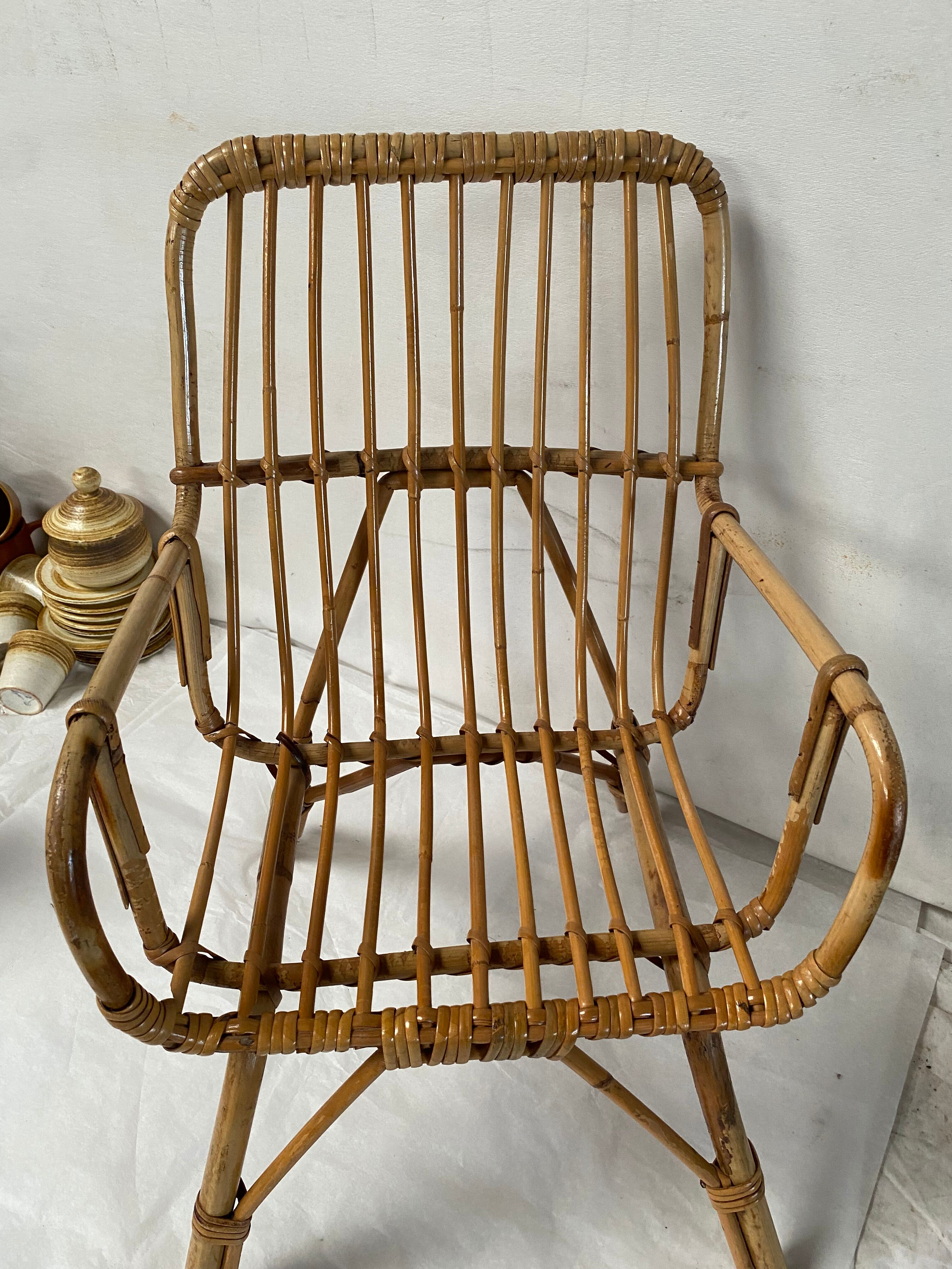 Vintage rattan children's chair