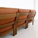 Brutalist 7-piece cognac leather modular sofa