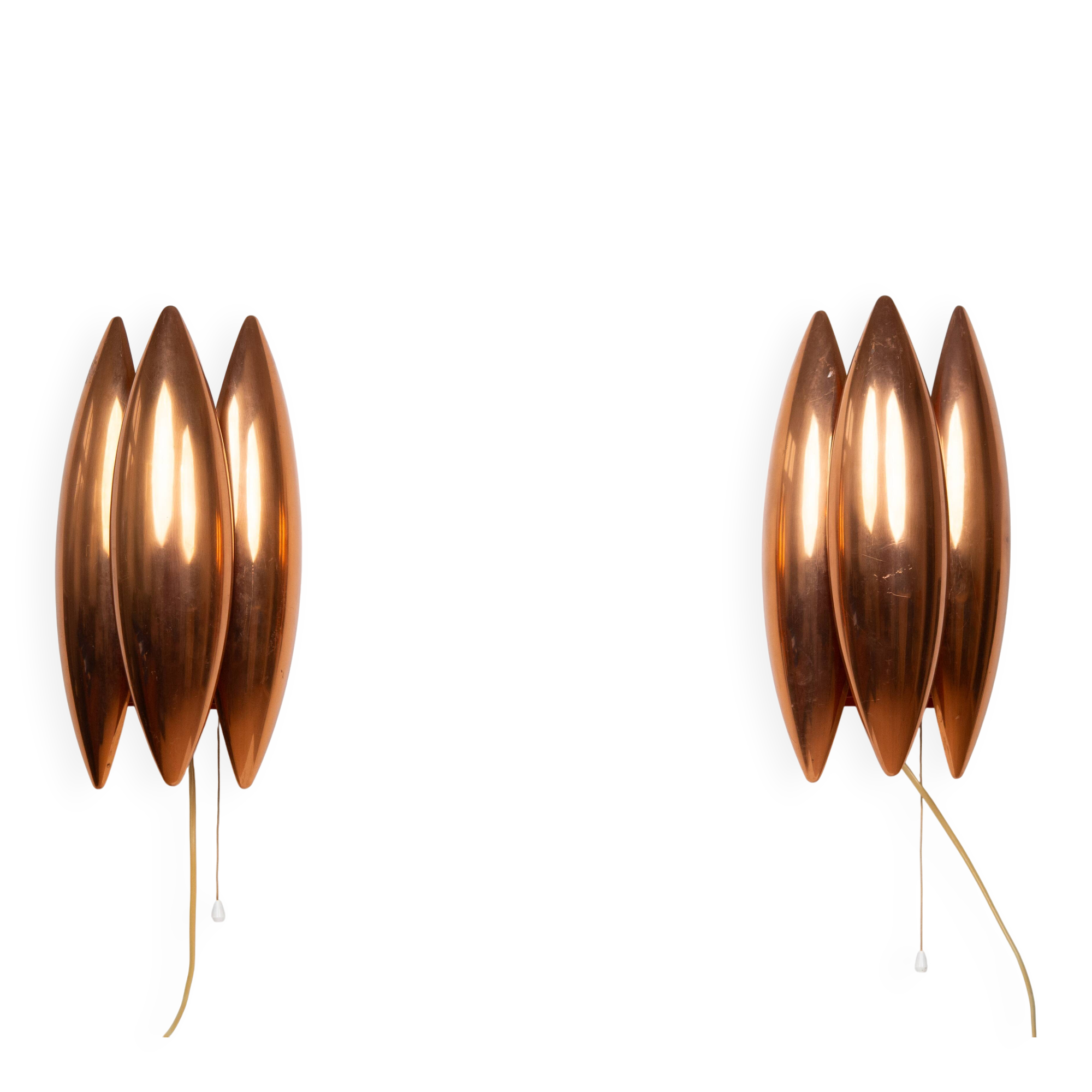 Pair of 2 Danish vintage wall lamps Kastor by Jo Hammerborg, Fog og Morup