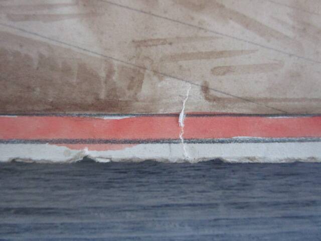 Original old watercolor - Interior architecture