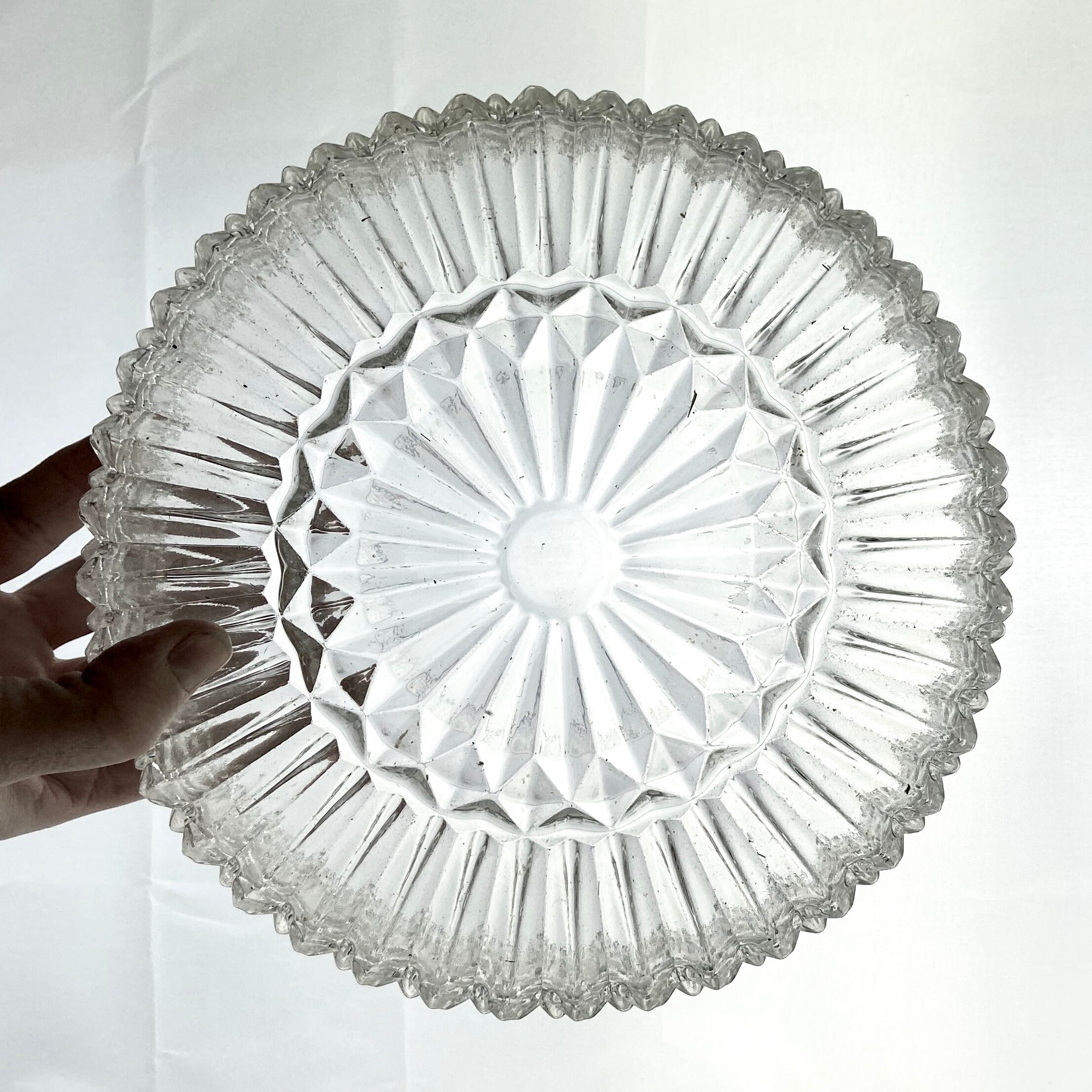Ceiling lamp or wall lamp in holophanous glass - Ø 24,5 cm