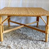 Rattan coffee table, 60s-70s