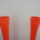 Pair of soliflores vases in orange glass