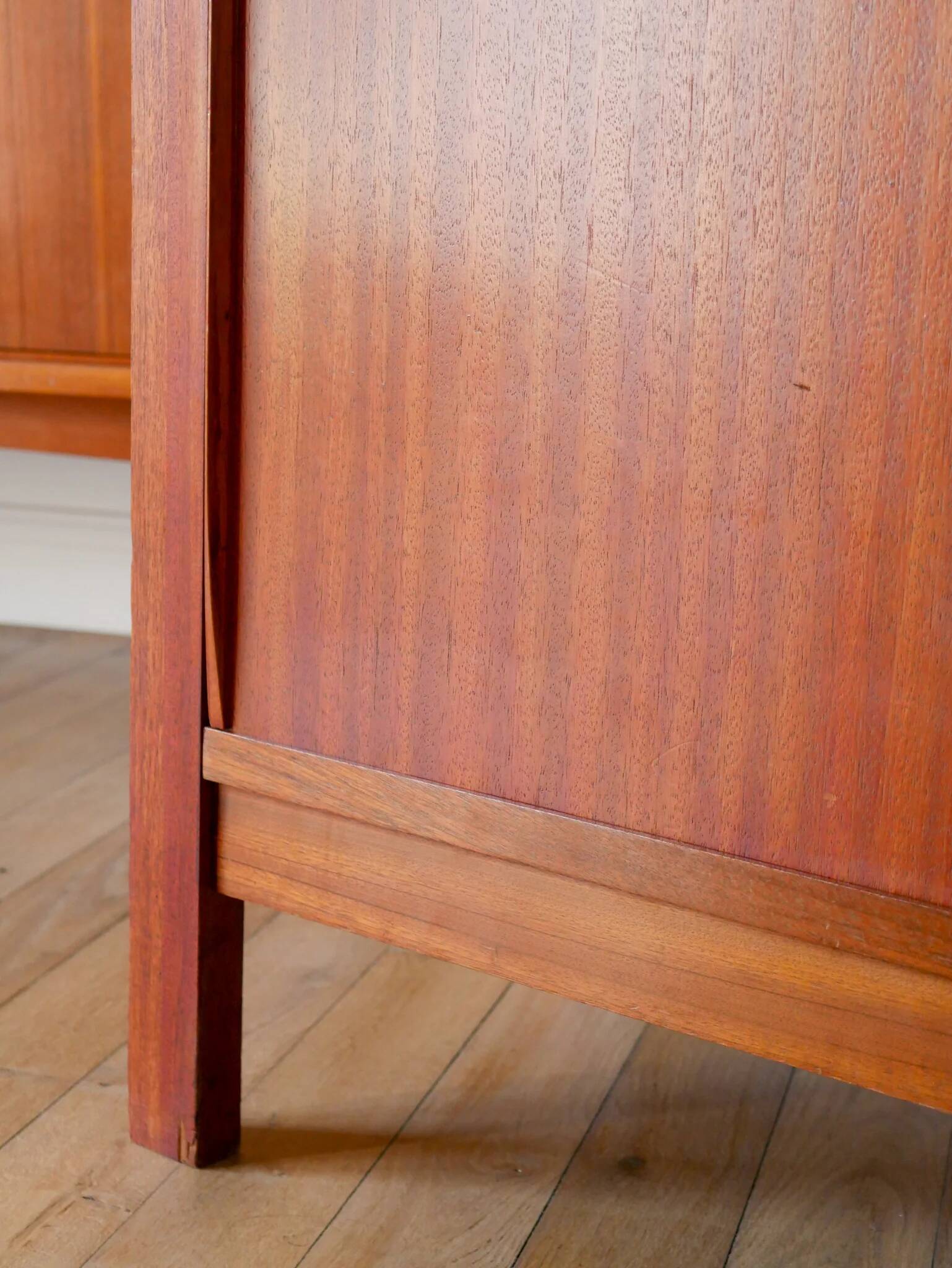 Teak and glass display cabinet, stamped "Seigneur", Scandinavian design, 1960