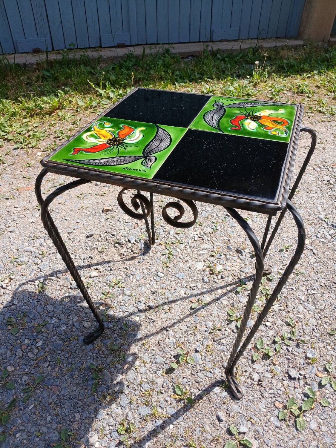 Vintage wrought iron table Vallauris