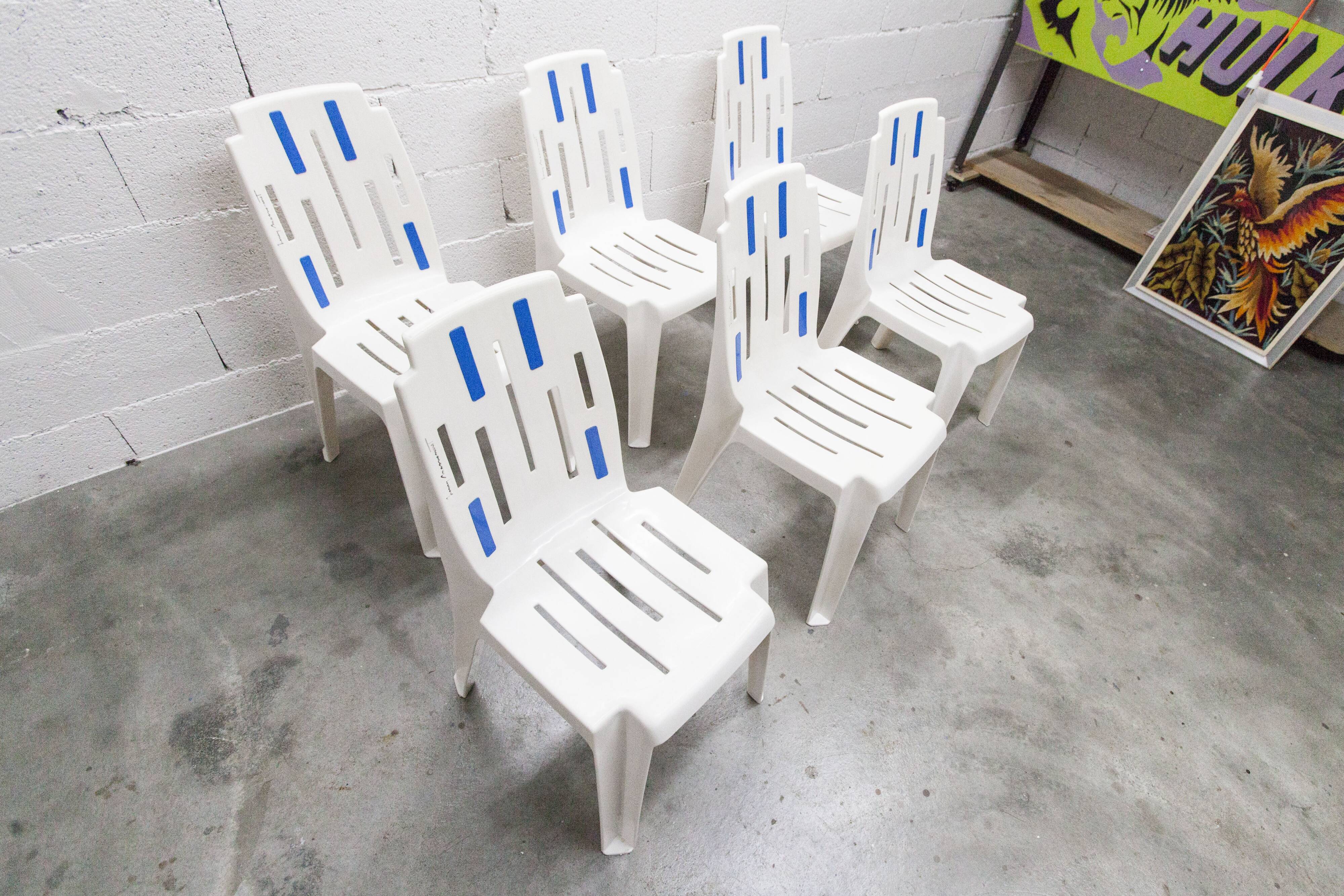 6 Mambo design chairs by Pierre Paulin, Henry Massonet line, by Stamp 1990.