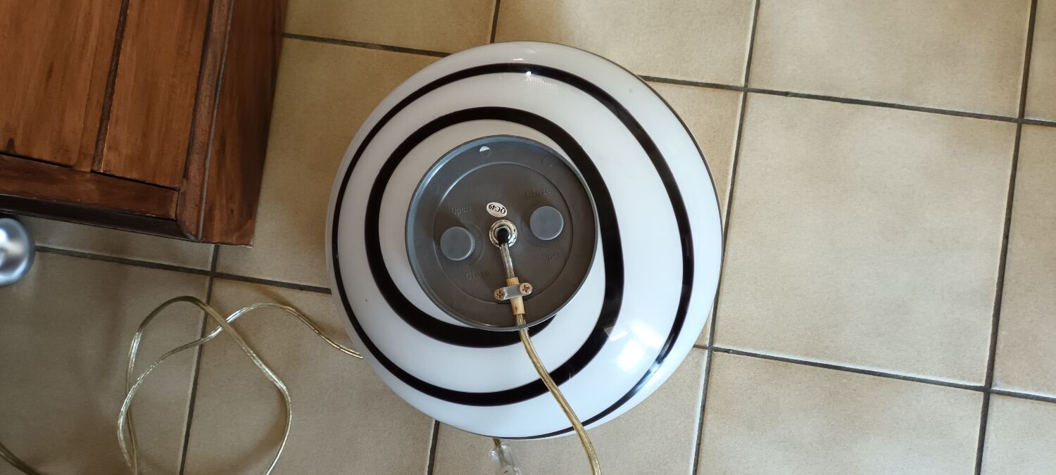 Swirl/zebra glass lamp by eglo vintage 80s/90s