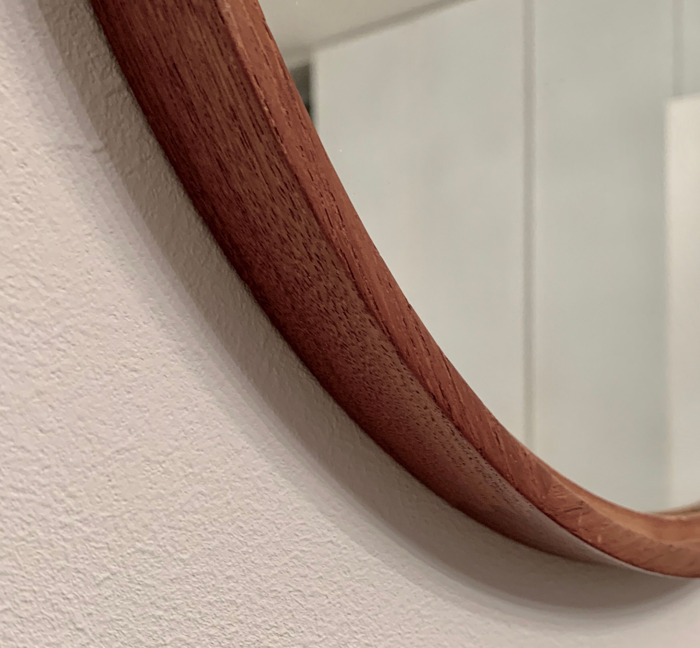Round Teak Mirror,  Luxus, Sweden, 1960s 45cm