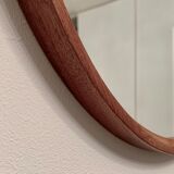 Round Teak Mirror,  Luxus, Sweden, 1960s 45cm