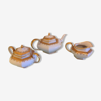 Service à thé en porcelaine blanche par L.E.C  Limoges / vintage années 60-70