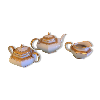 Service à thé en porcelaine blanche par L.E.C  Limoges / vintage années 60-70