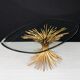 Mid century Coco Chanel gilt oval glass and brass table sheaf of wheat