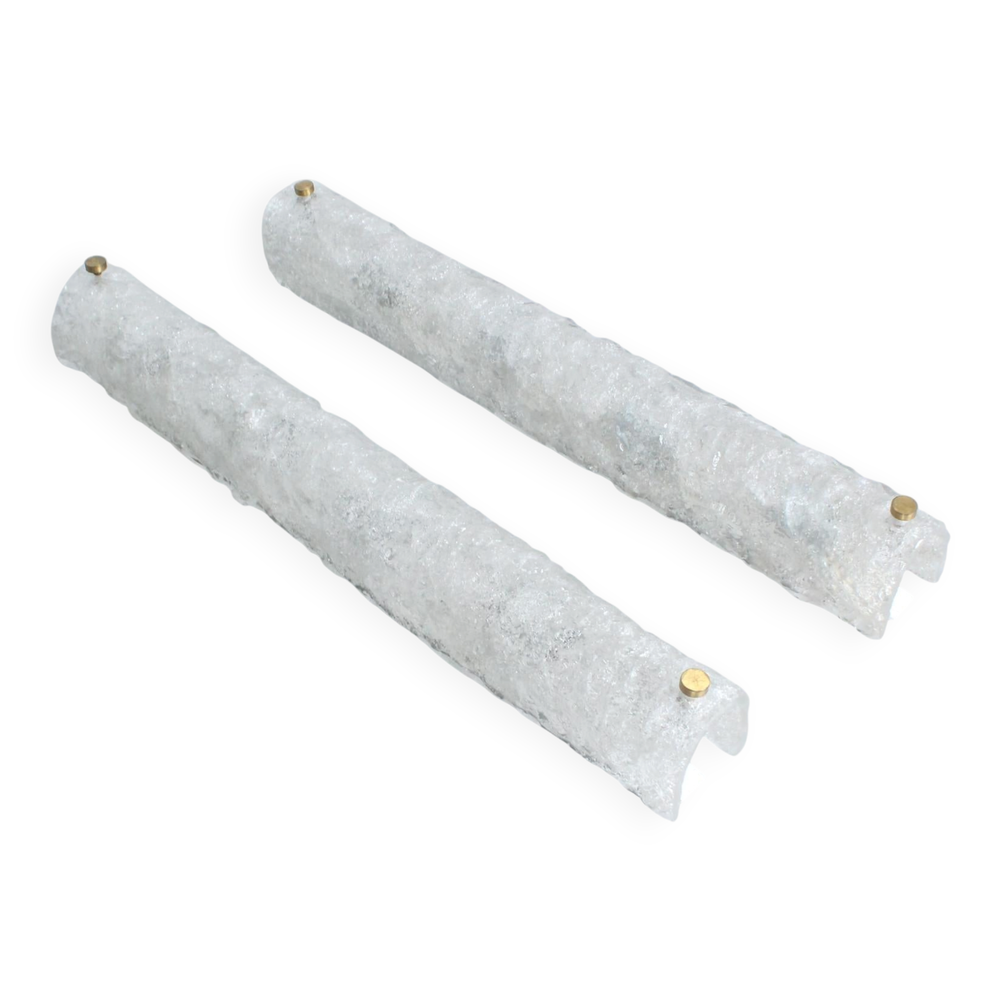 Hillebrand pair of frosted glass wall lights 1970 germany