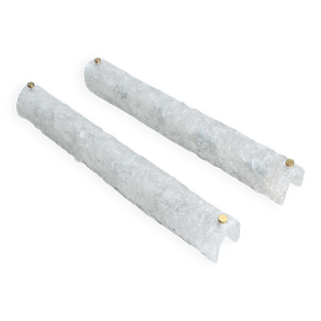 Hillebrand pair of frosted glass wall lights 1970 germany