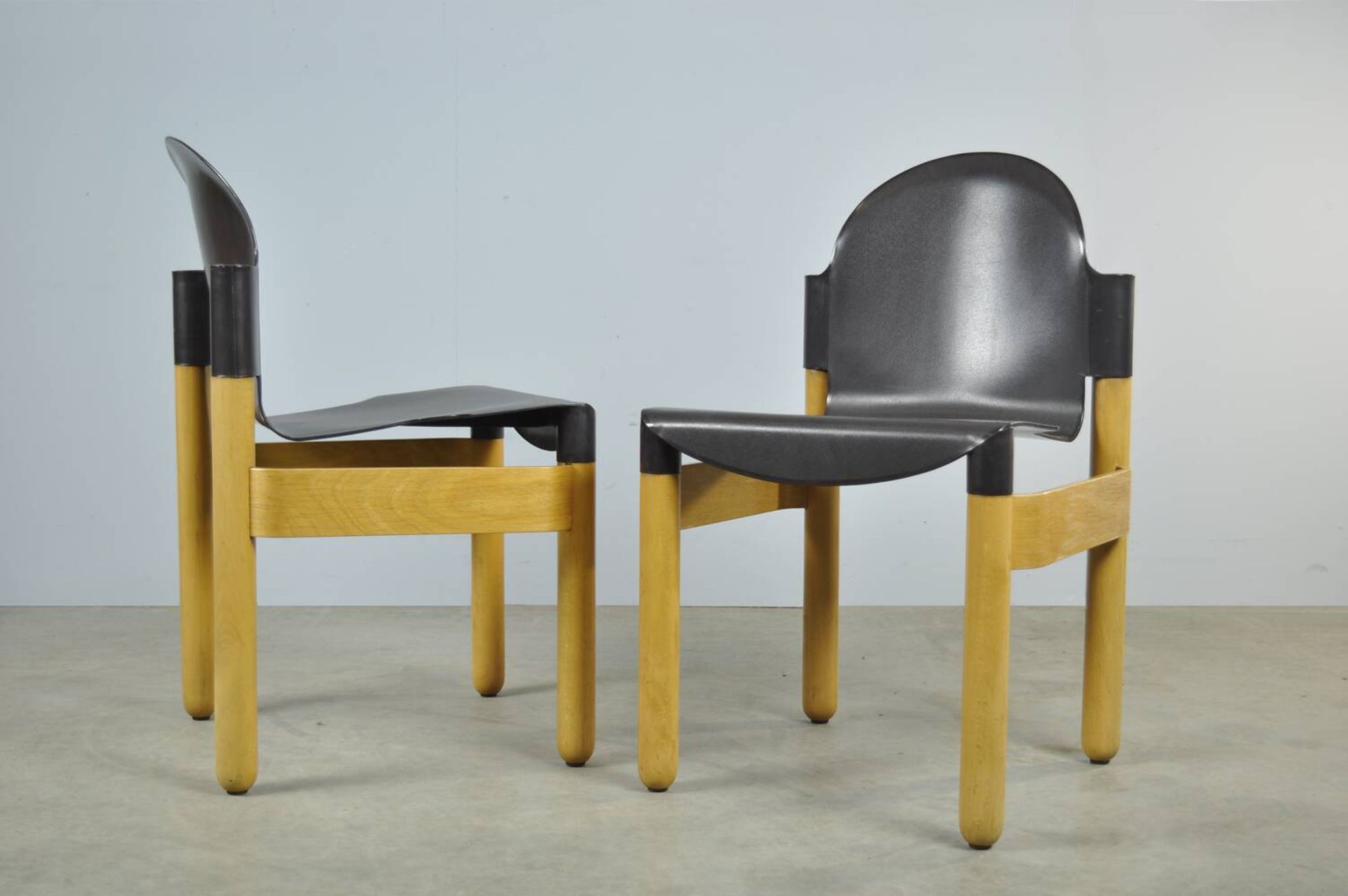 Thonet / chaises de salle à manger vintage flex 2000 en hêtre (2) / gerd lange / années 1990