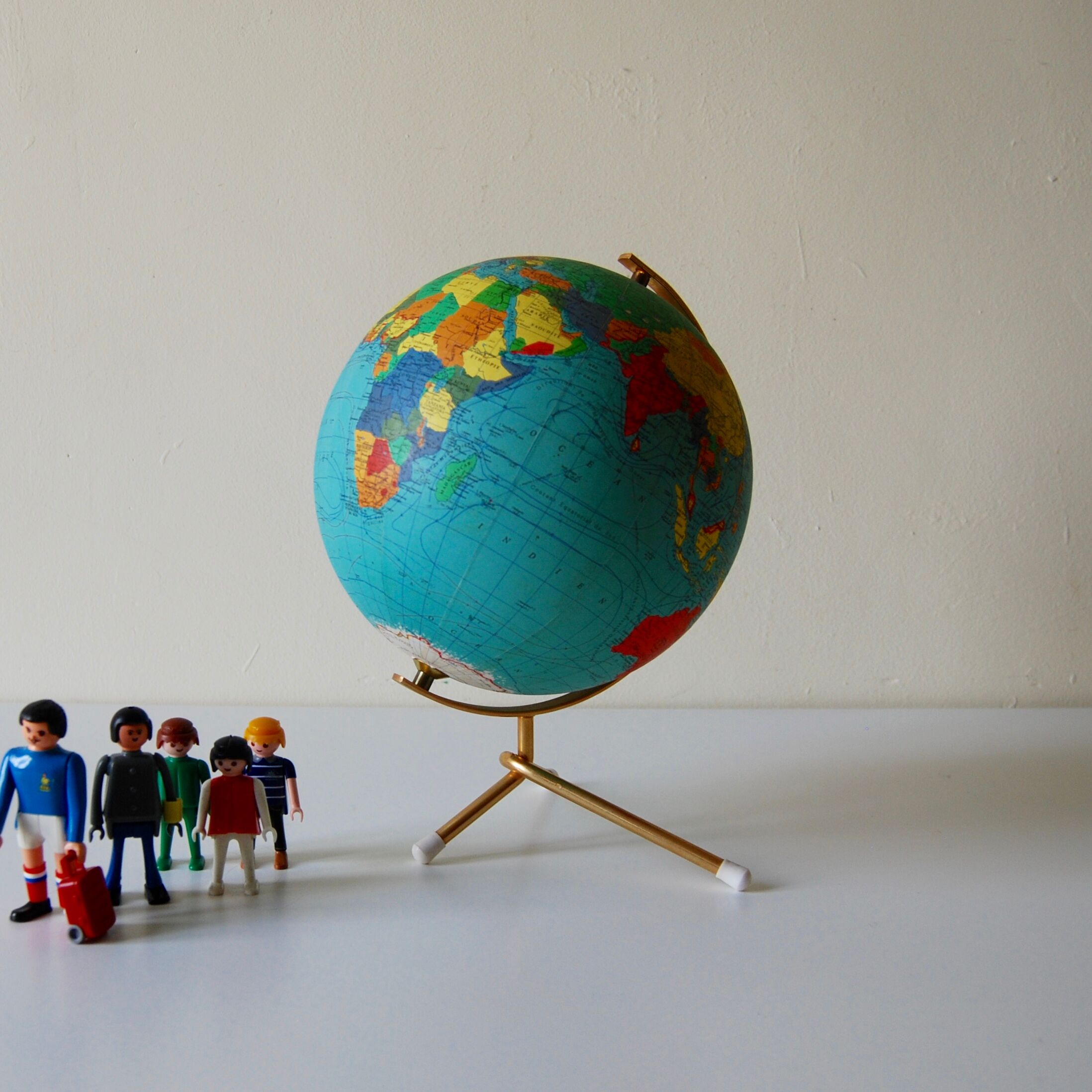 Globe terrestre vintage 1965
