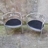 Paire de fauteuils en aluminium par Henning Larsen