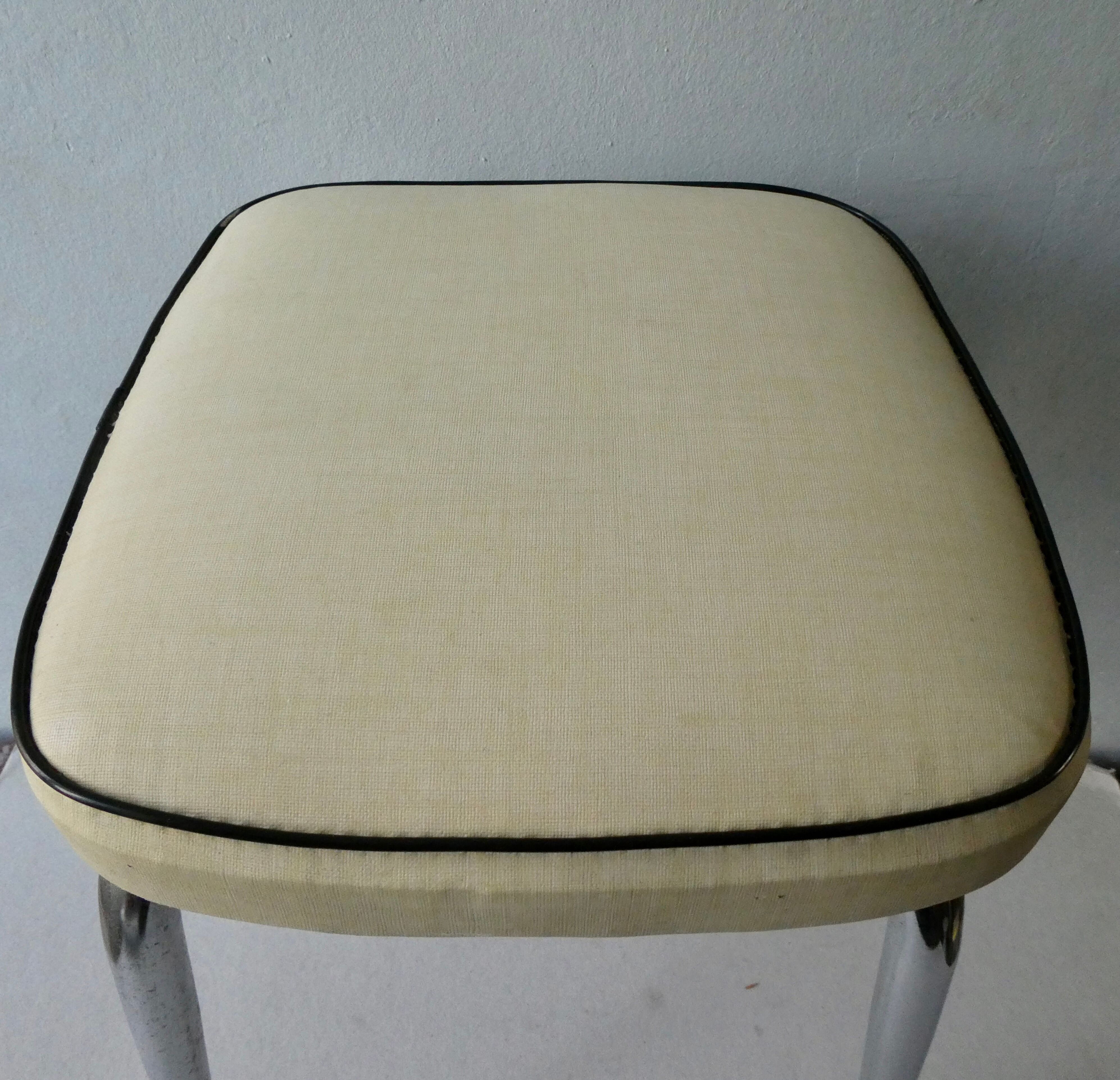 60s tabouret with tapered chrome feet