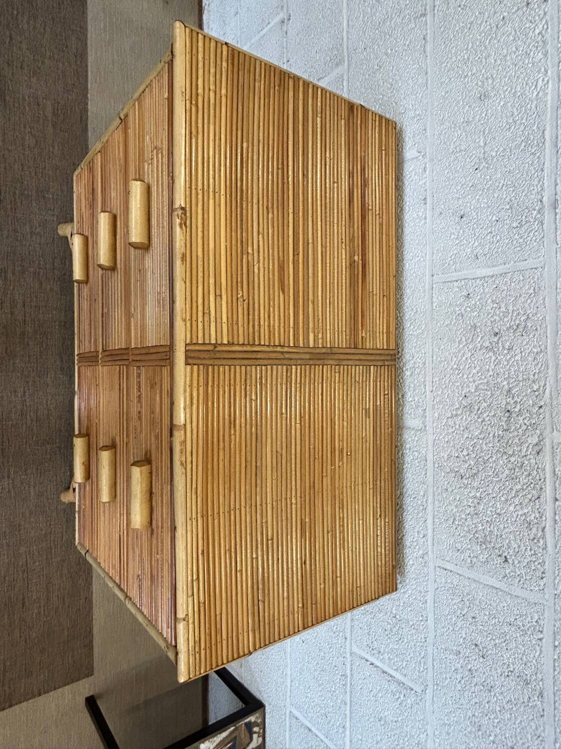 Bamboo and rattan chest of drawers 1960