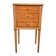 Vintage French Bedside Table with Marble Top and Brass Ornaments, 1920s