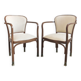 Paire de fauteuils Art Nouveau n° 717 par Gustav Siegel pour J.J. Kohn, 1899