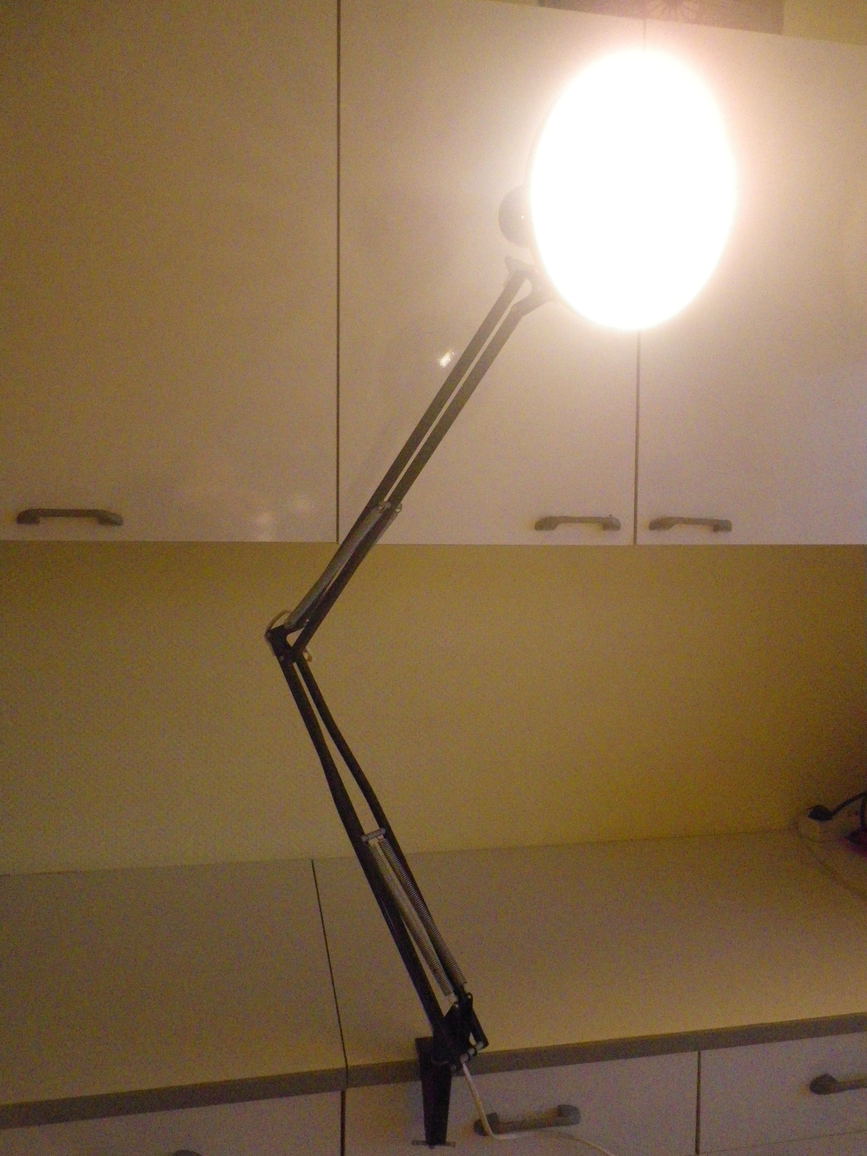 Lamp architect with lampshade in enamelled plate and 2 articulated arms brand ledu
