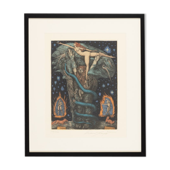 Adams Traum, Gravure en couleurs, 53 x 63 cm