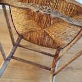 Wooden armchair and mulched seat